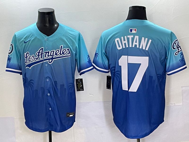 Men 2025 Los Angeles Dodgers #17 Ohtani Blue Nike MLB Jersey Daoqite style 1